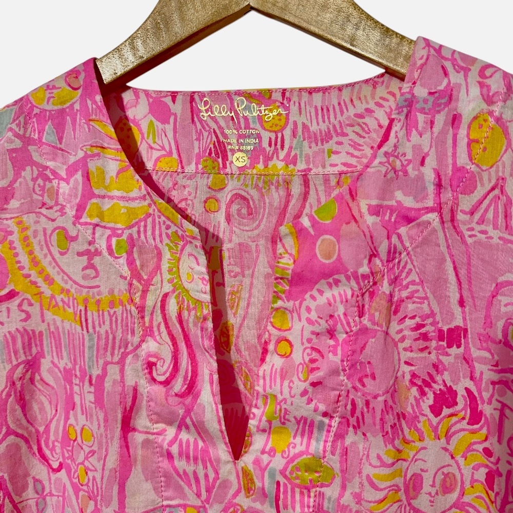 Lilly Pulitzer Womens Tunic Top Size XS Colorful Lightweight Spring - Picture 3 of 4